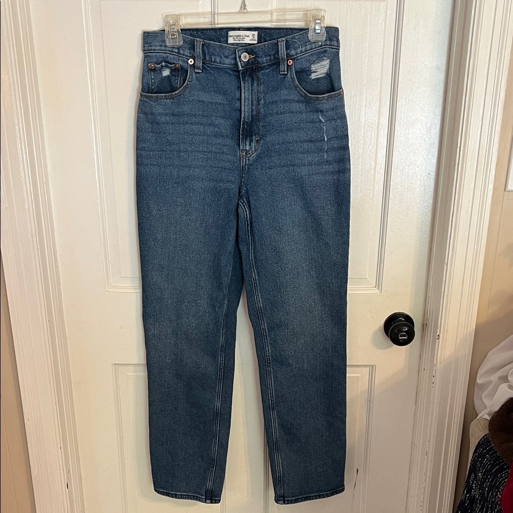 Women’s Abercrombie & Fitch High Rise 90s Straight Jeans - Dark Blue